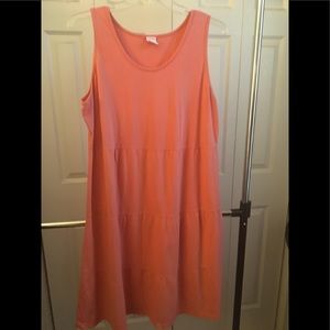 Sleeveless cotton knit tiered dress